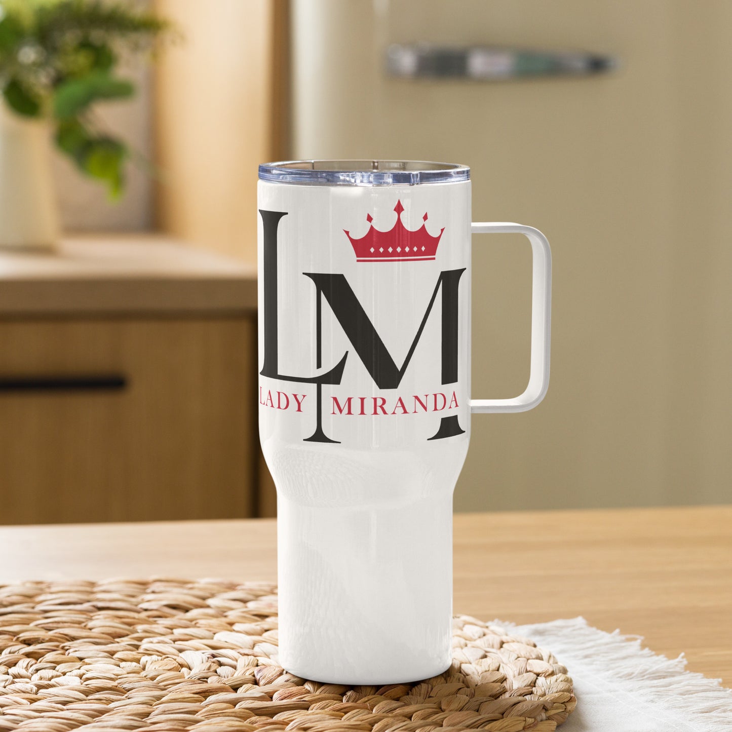 Lady Miranda: Travel mug with a handle