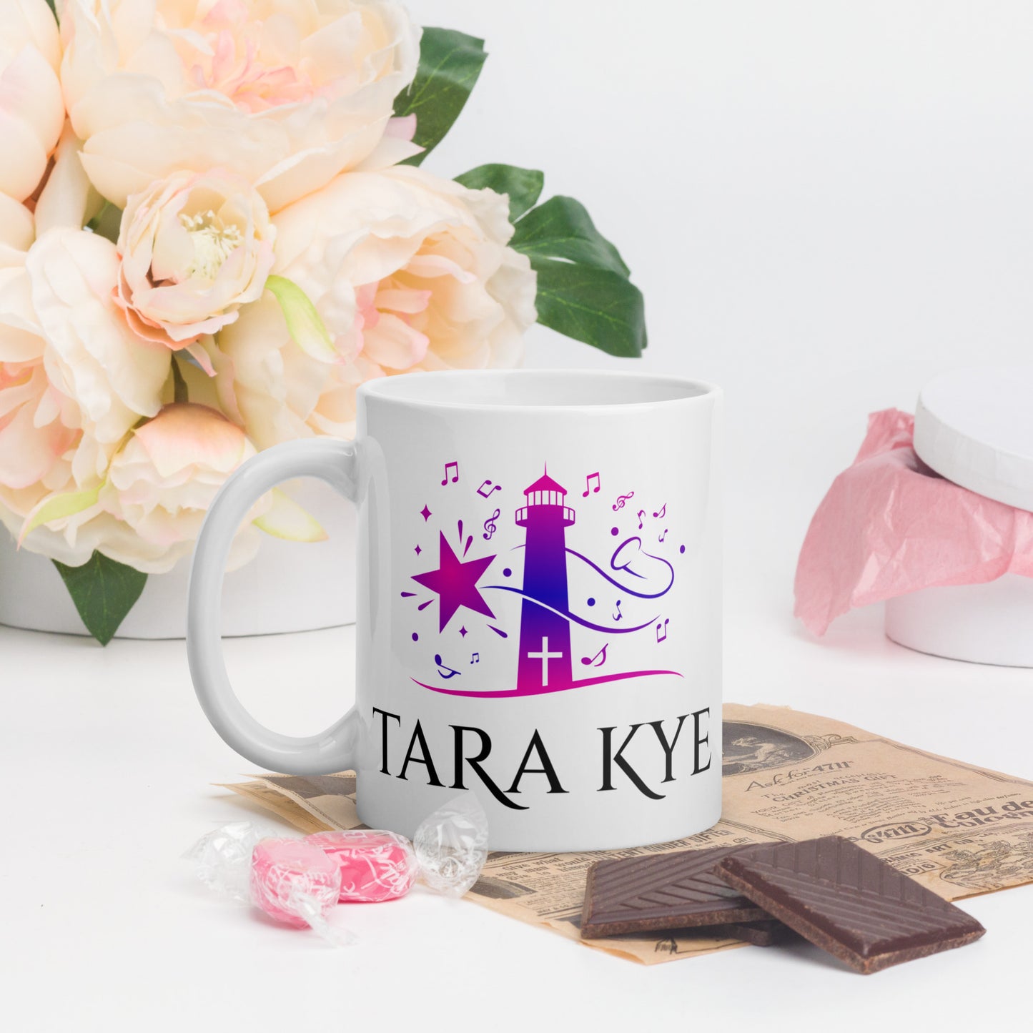 Tara Kye: White glossy mug