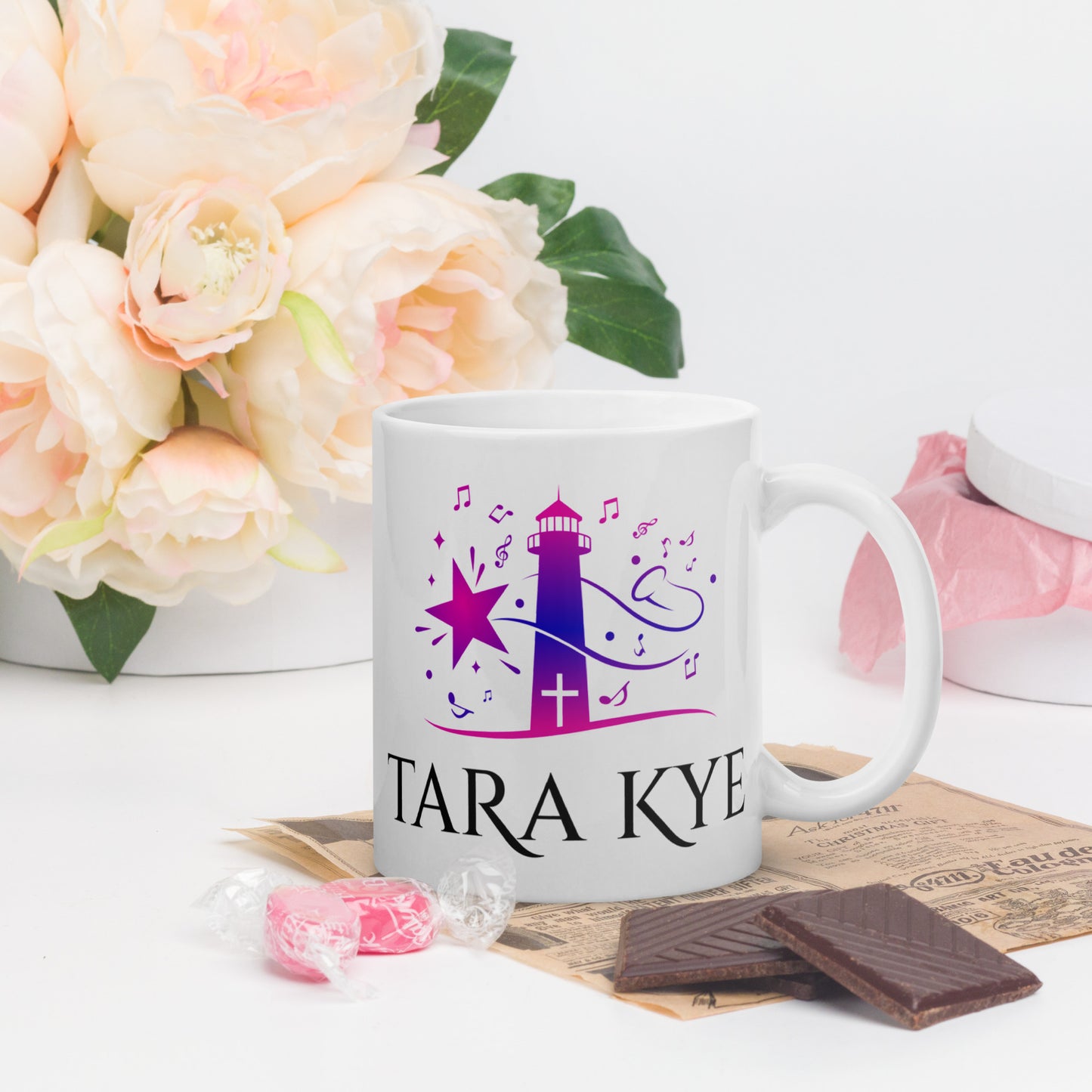 Tara Kye: White glossy mug