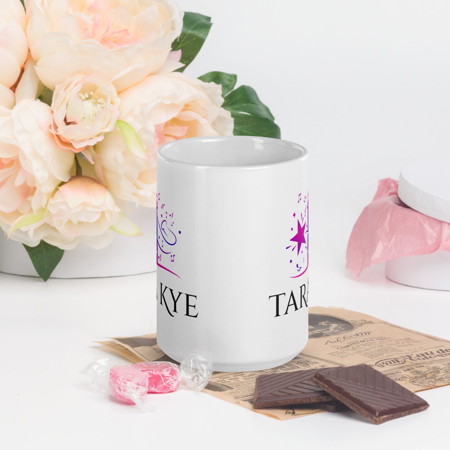 Tara Kye: White glossy mug