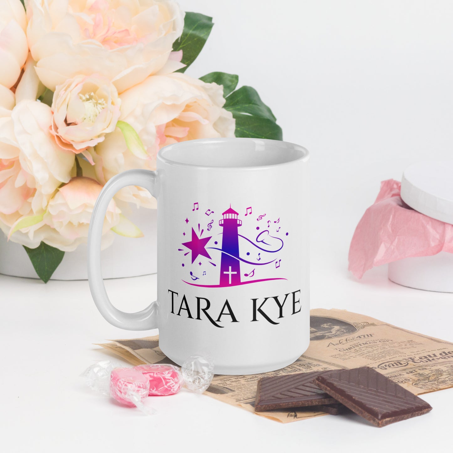 Tara Kye: White glossy mug