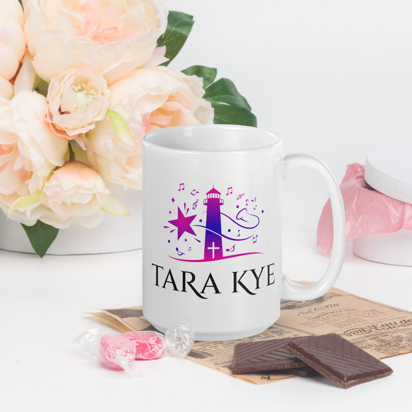 Tara Kye: White glossy mug