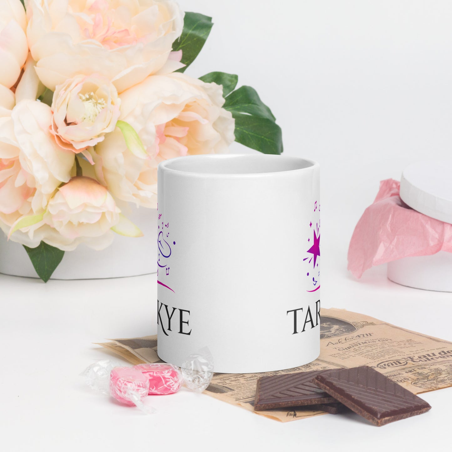 Tara Kye: White glossy mug