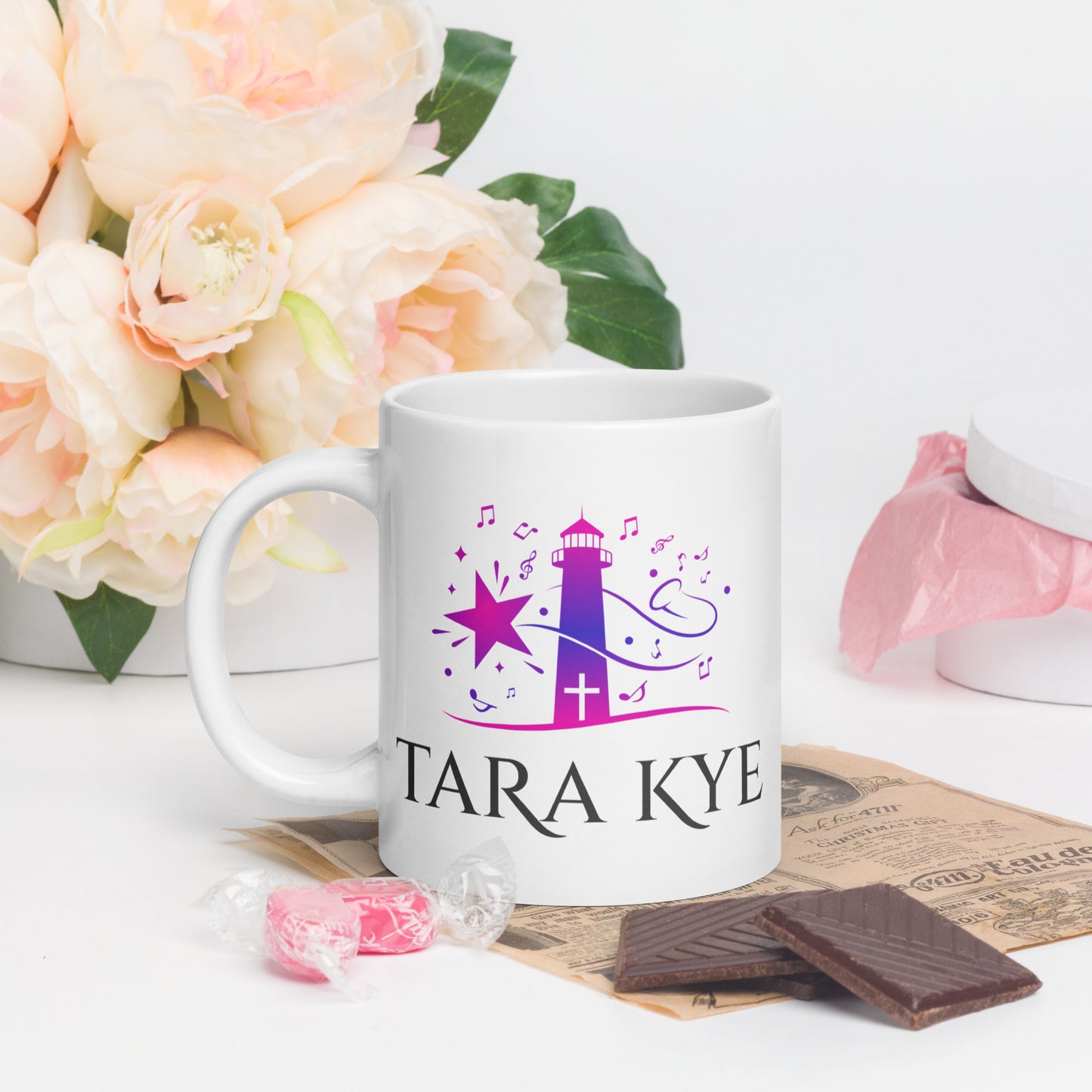 Tara Kye: White glossy mug