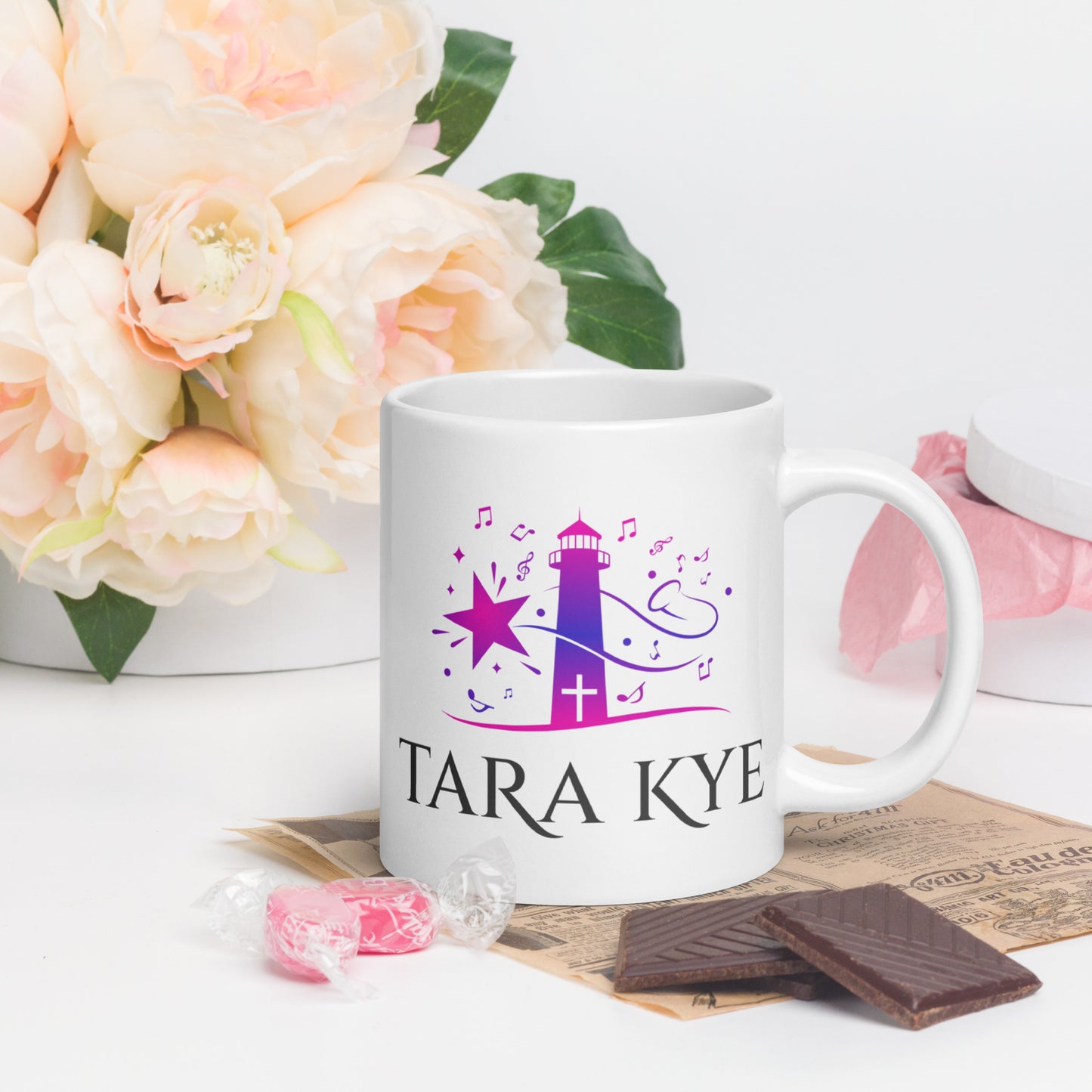 Tara Kye: White glossy mug