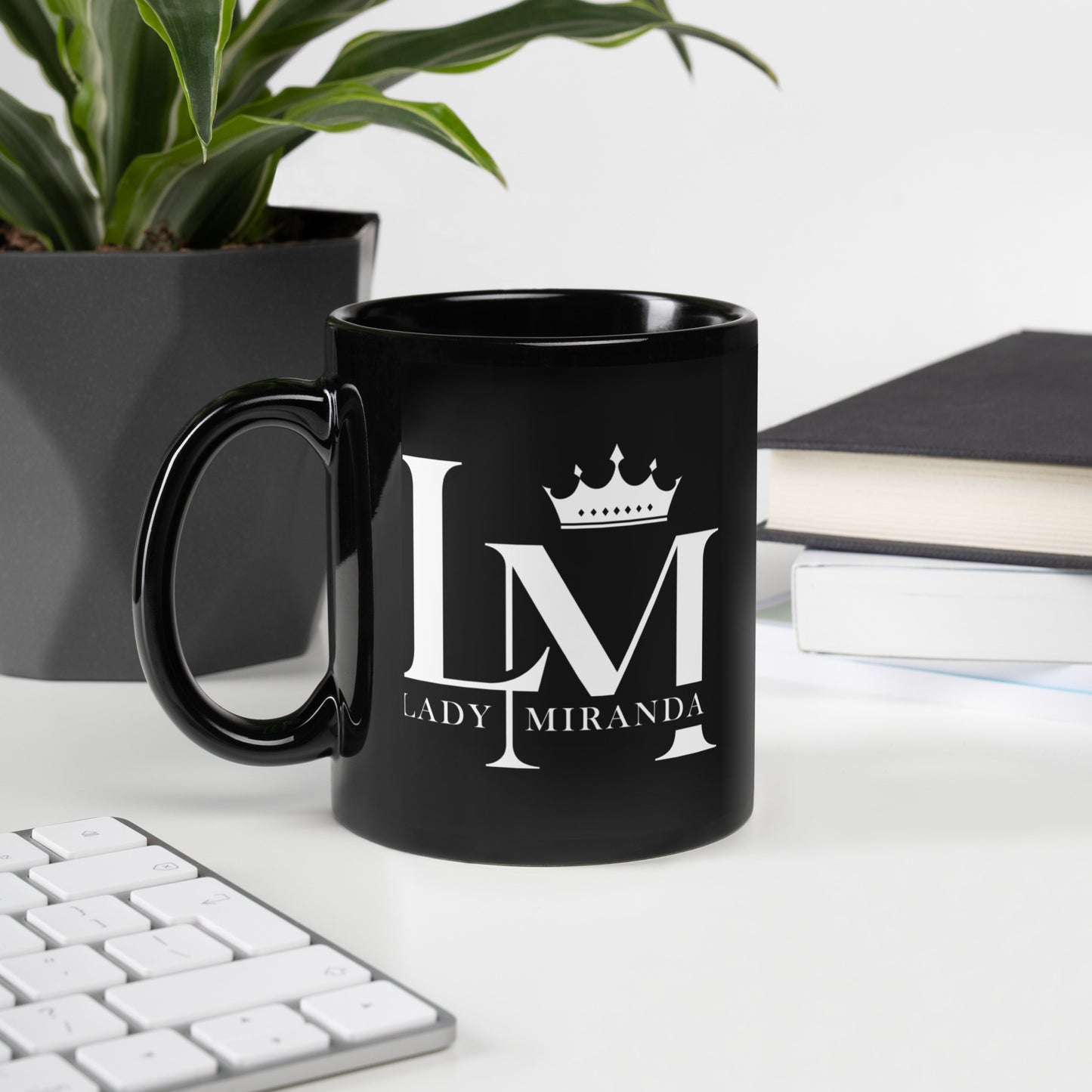 Lady Miranda: Black Glossy Mug